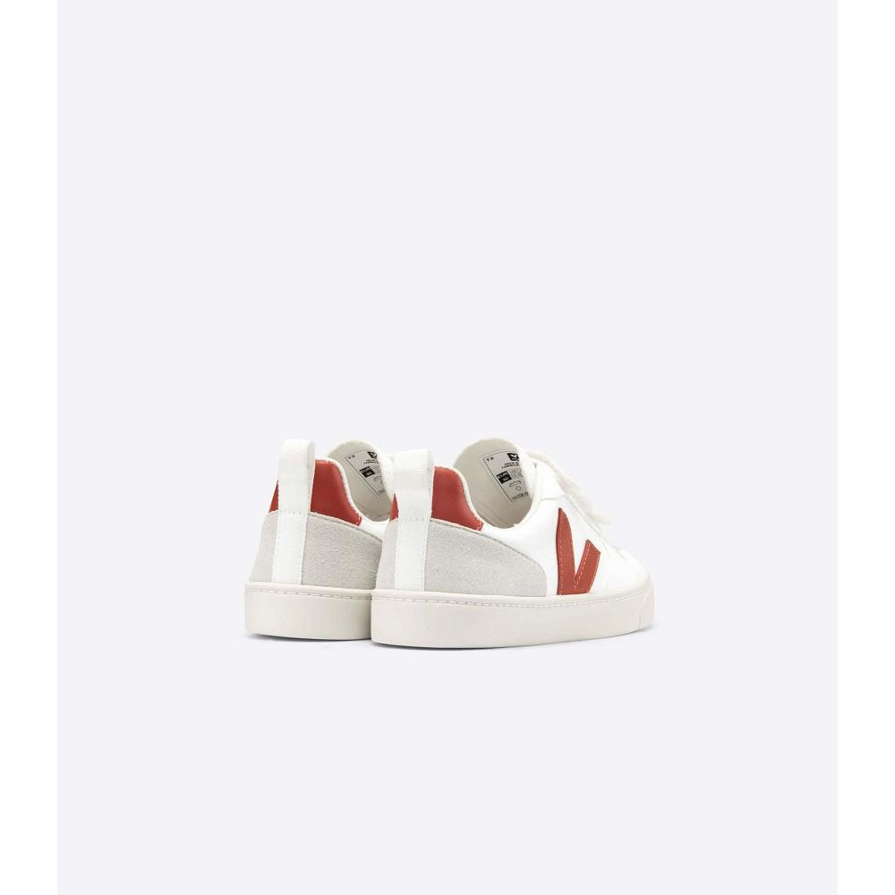 Veja V-10 CWL Kids' Shoes White/Burgundy | NZ 785ILH